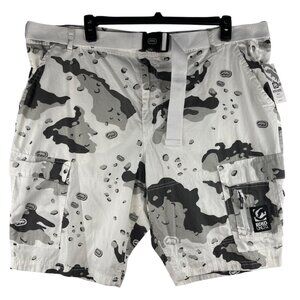 Ecko Unltd. Mens Size 46 White Concealment Camo Cargo Shorts Cotton